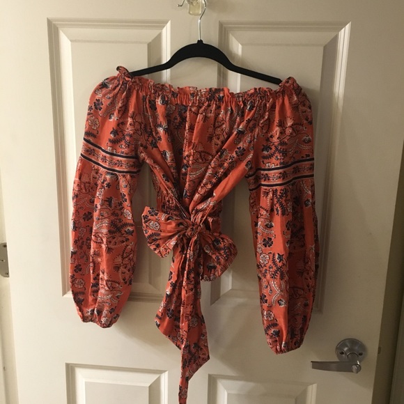 Chelsea & Violet Off-The-Shoulder Printed Top (XS) - Picture 2 of 3